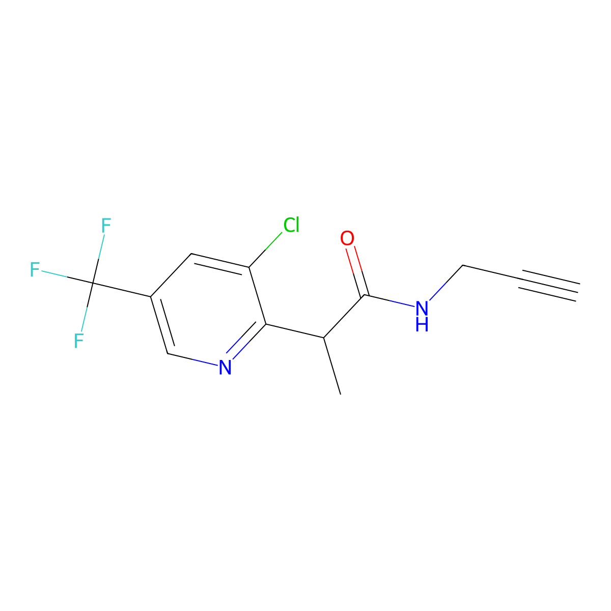 2-[3-chloro-5-(trifluoromethyl)-2-pyridinyl]-N-(2-propynyl)propanamide molecular structure, CAS 339010-62-7