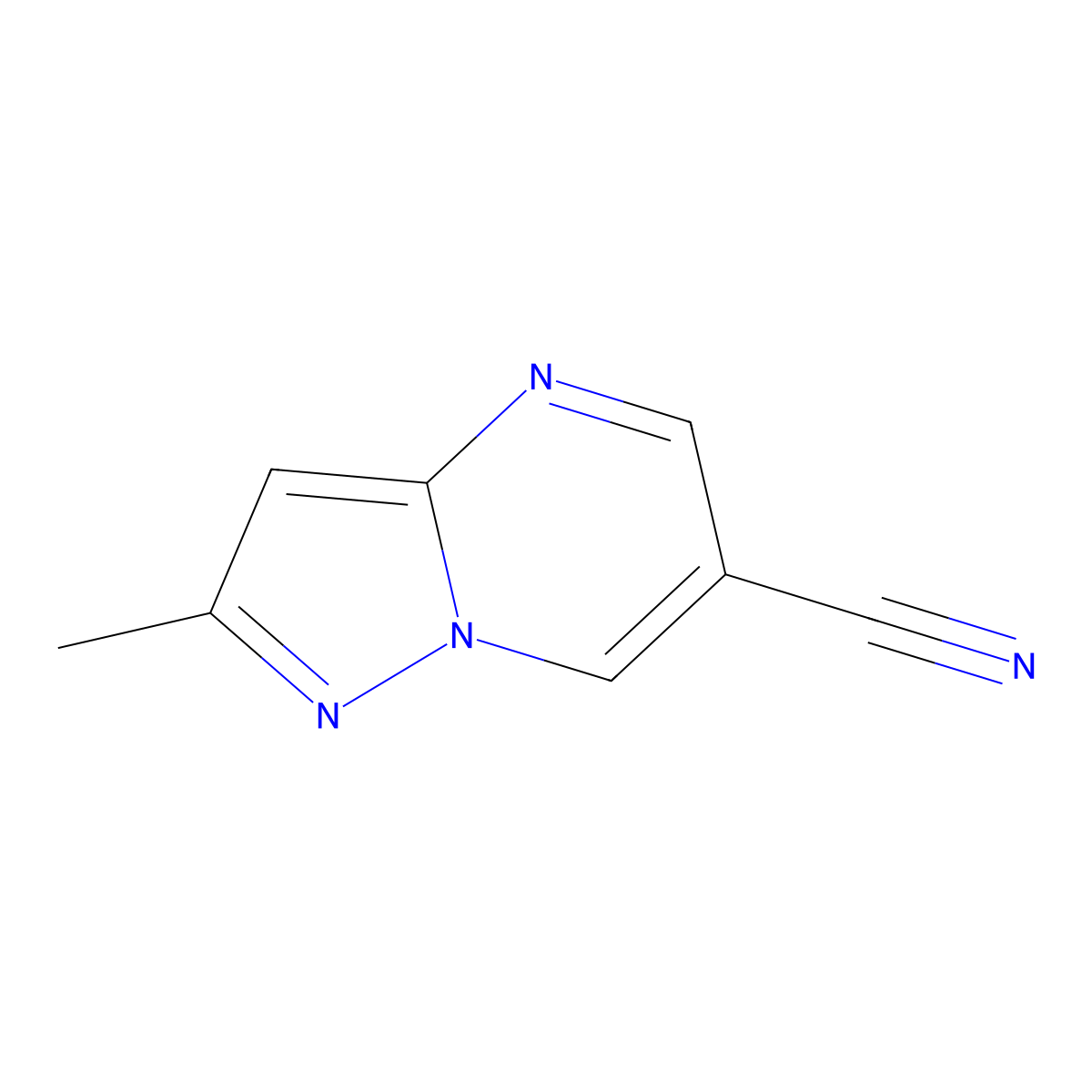 2-Methylpyrazolo[1,5-a]pyrimidine-6-carbonitrile molecular structure, CAS 339010-67-2