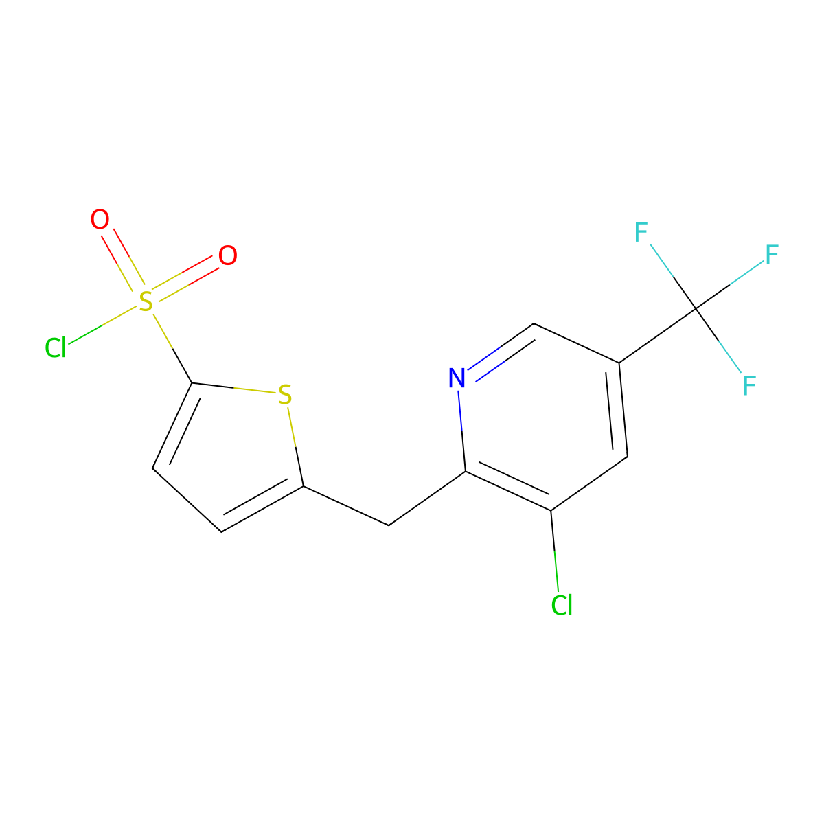 5-[[3-chloro-5-(trifluoromethyl)pyridin-2-yl]methyl]thiophene-2-sulfonyl Chloride molecular structure, CAS 339010-78-5