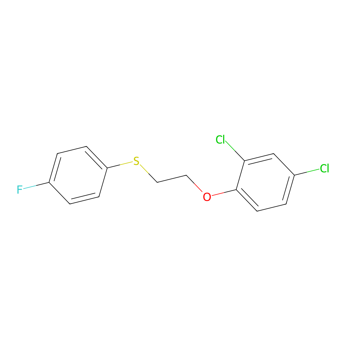 2,4-Dichloro-1-{2-[(4-fluorophenyl)sulfanyl]ethoxy}benzene molecular structure, CAS 339010-82-1