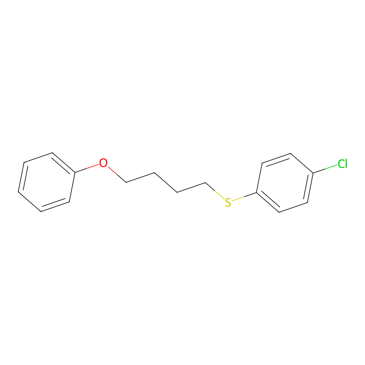 1-Chloro-4-[(4-phenoxybutyl)sulfanyl]benzene molecular structure, CAS 339010-91-2
