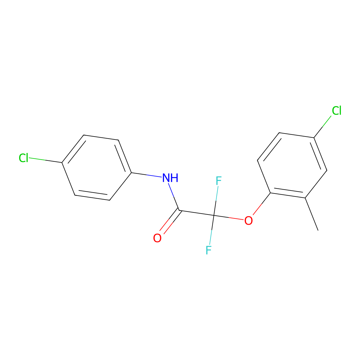 2-(4-chloro-2-methylphenoxy)-N-(4-chlorophenyl)-2,2-difluoroacetamide molecular structure, CAS 339010-93-4