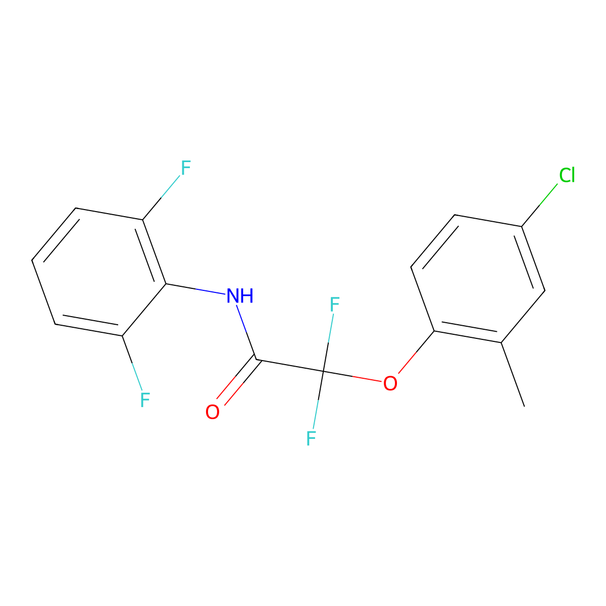 2-(4-chloro-2-methylphenoxy)-N-(2,6-difluorophenyl)-2,2-difluoroacetamide molecular structure, CAS 339010-97-8
