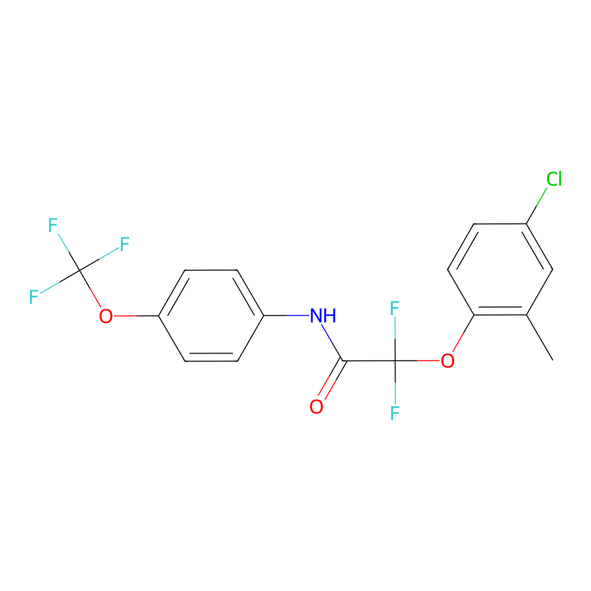 2-(4-chloro-2-methylphenoxy)-2,2-difluoro-N-[4-(trifluoromethoxy)phenyl]acetamide molecular structure, CAS 339010-98-9
