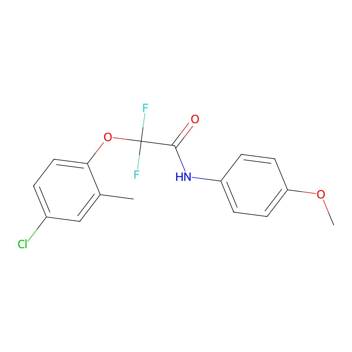 2-(4-chloro-2-methylphenoxy)-2,2-difluoro-N-(4-methoxyphenyl)acetamide molecular structure, CAS 339010-99-0