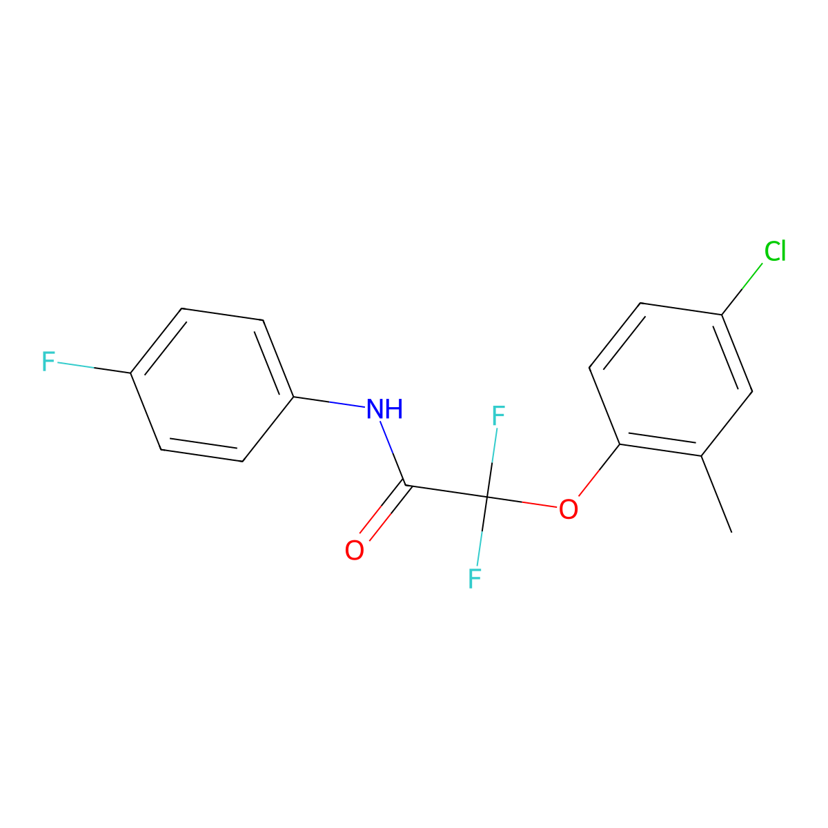 2-(4-chloro-2-methylphenoxy)-2,2-difluoro-N-(4-fluorophenyl)acetamide molecular structure, CAS 339011-04-0