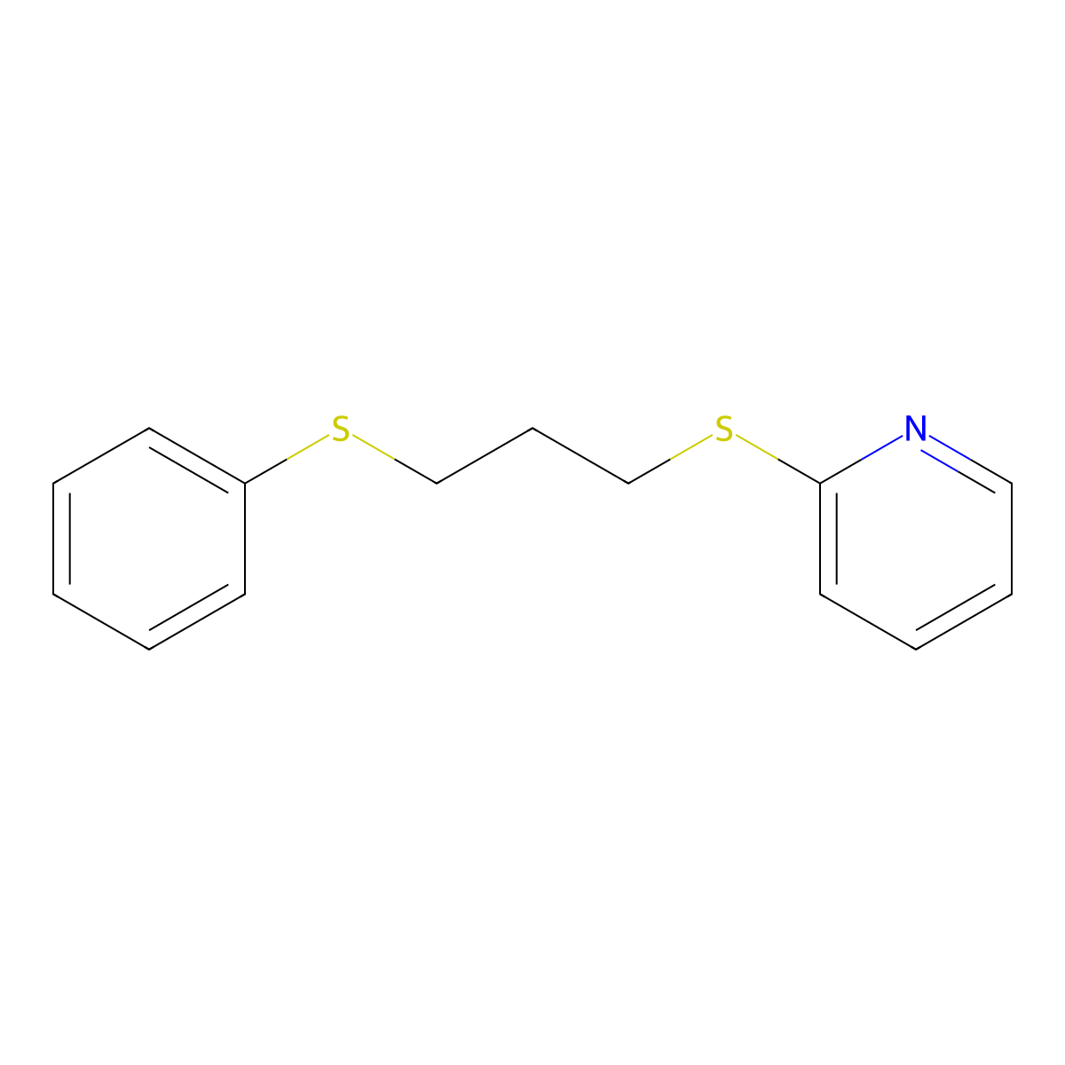 2-(3-Phenylsulfanylpropylsulfanyl)pyridine molecular structure, CAS 339011-09-5