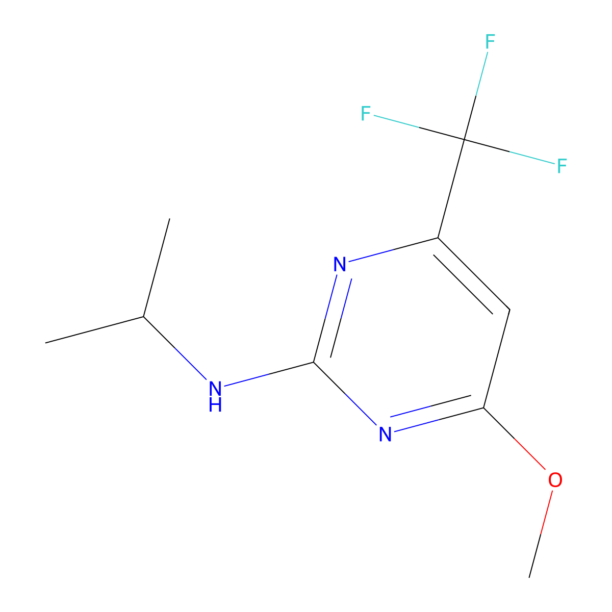 N-isopropyl-4-methoxy-6-(trifluoromethyl)-2-pyrimidinamine molecular structure, CAS 339011-19-7
