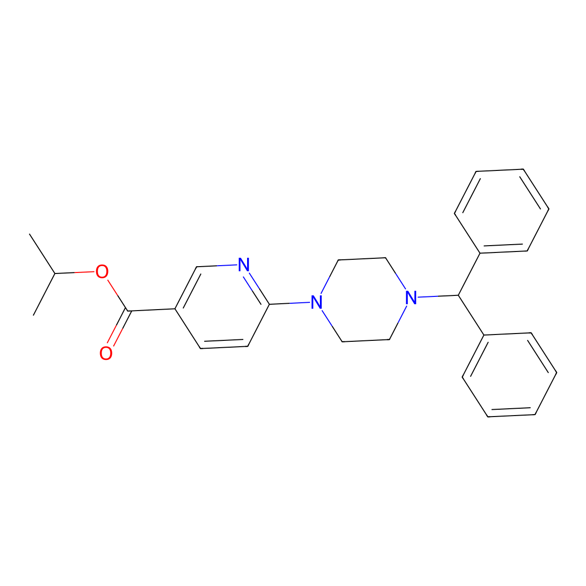 Isopropyl 6-(4-benzhydrylpiperazino)nicotinate molecular structure, CAS 339011-24-4