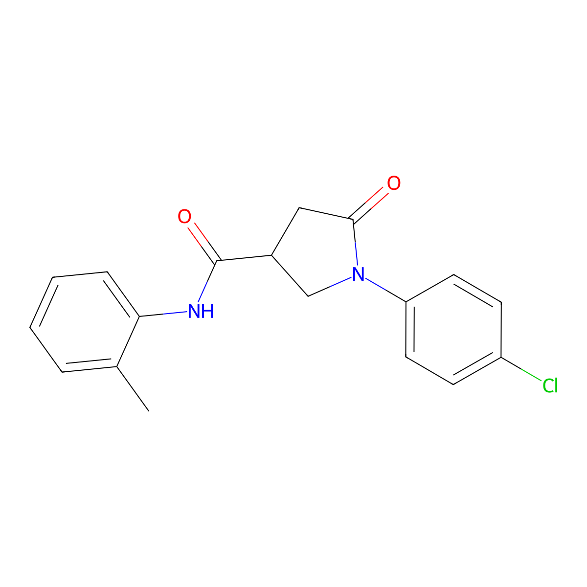 1-(4-chlorophenyl)-N-(2-methylphenyl)-5-oxopyrrolidine-3-carboxamide molecular structure, CAS 339011-27-7