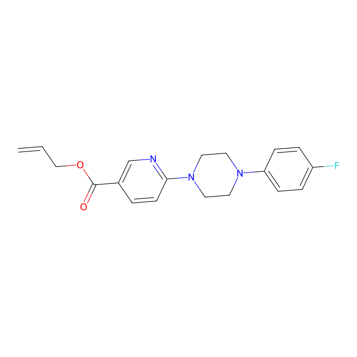 Allyl 6-[4-(4-fluorophenyl)piperazino]nicotinate molecular structure, CAS 339011-31-3