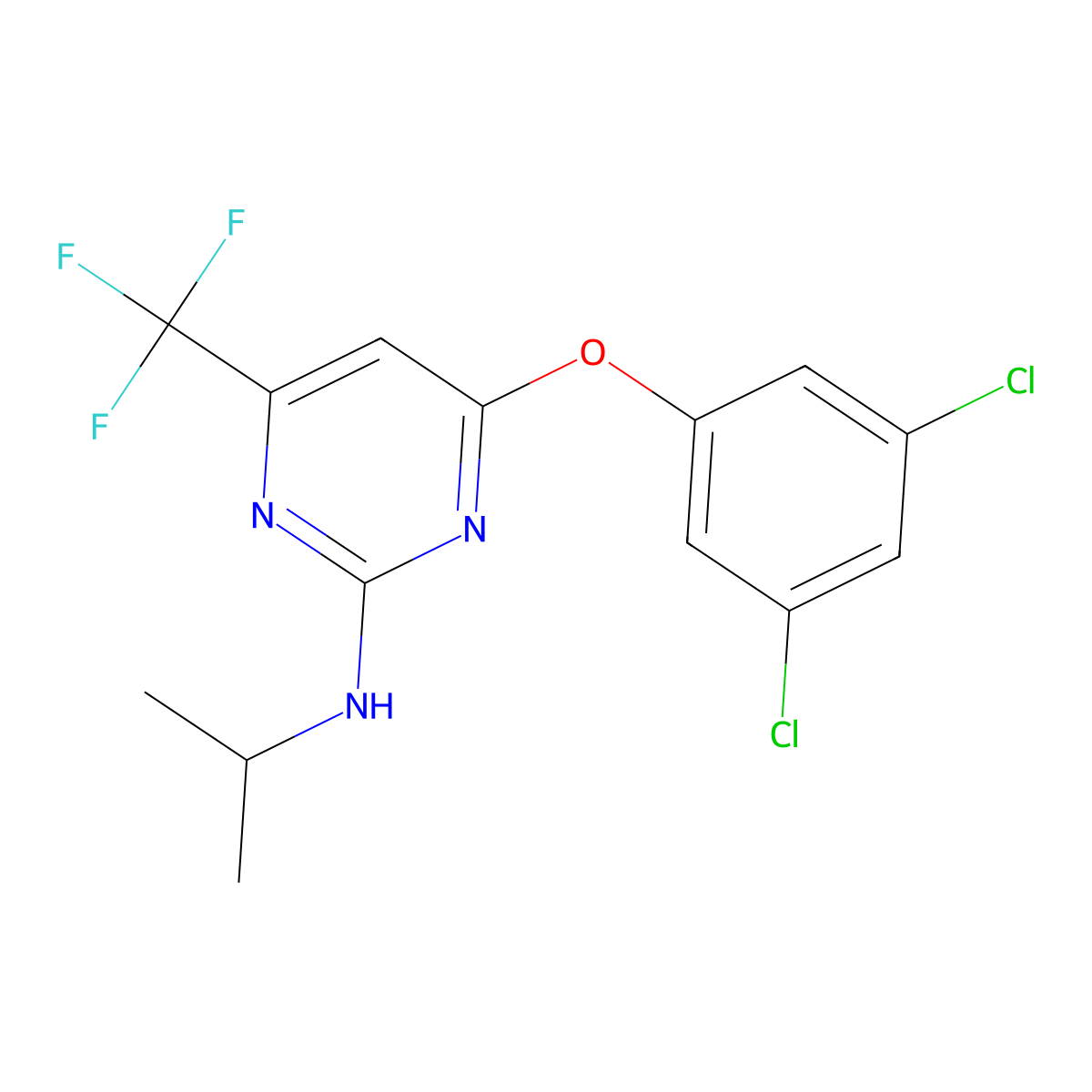 N-[4-(3,5-dichlorophenoxy)-6-(trifluoromethyl)-2-pyrimidinyl]-N-isopropylamine molecular structure, CAS 339011-39-1