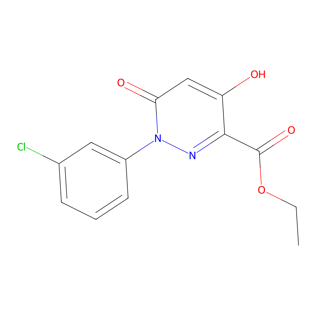 Ethyl 1-(3-chlorophenyl)-4-hydroxy-6-oxo-1,6-dihydro-3-pyridazinecarboxylate molecular structure, CAS 339011-40-4
