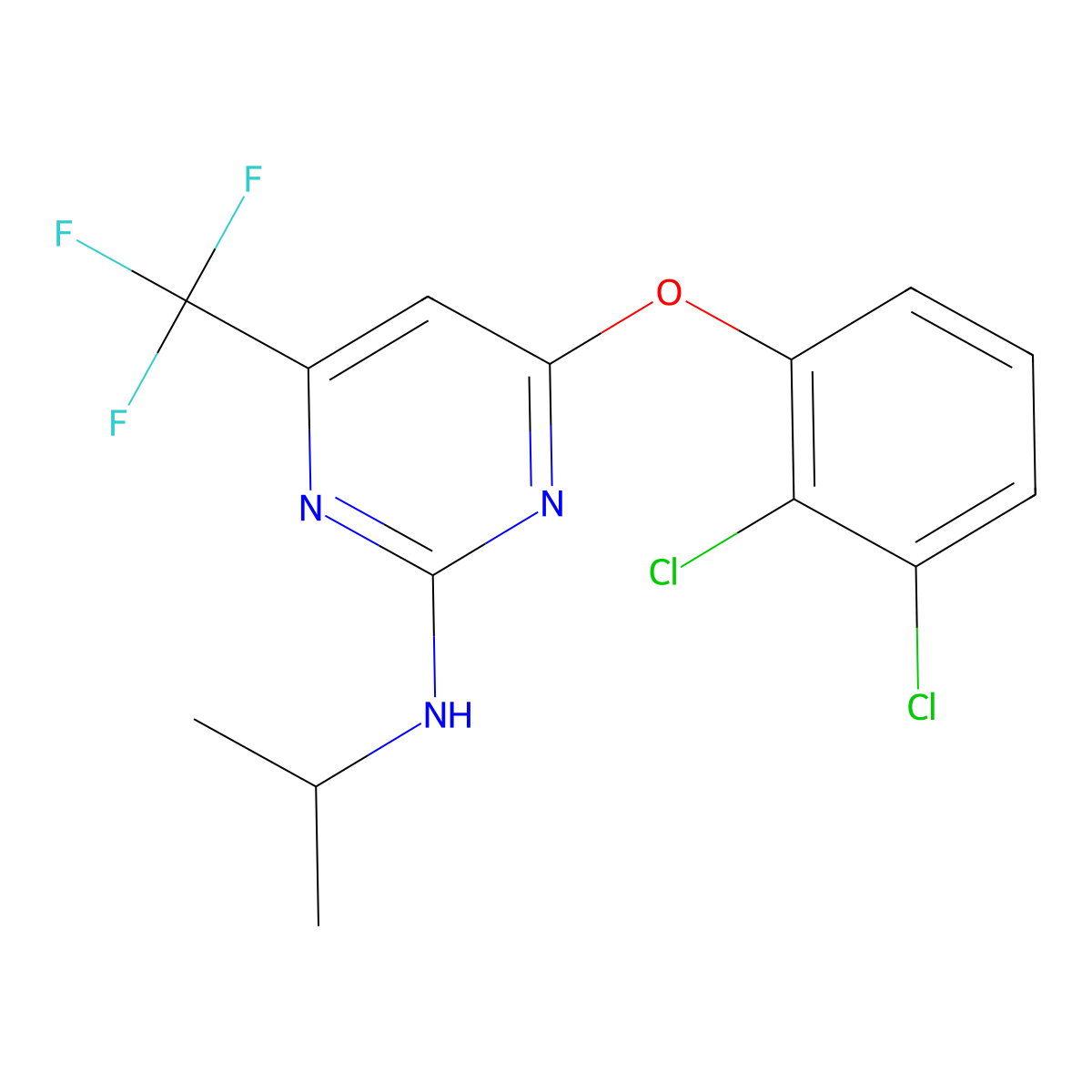 N-[4-(2,3-dichlorophenoxy)-6-(trifluoromethyl)-2-pyrimidinyl]-N-isopropylamine molecular structure, CAS 339011-48-2