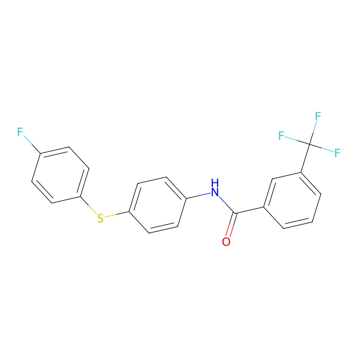 N-{4-[(4-fluorophenyl)sulfanyl]phenyl}-3-(trifluoromethyl)benzenecarboxamide molecular structure, CAS 339011-56-2