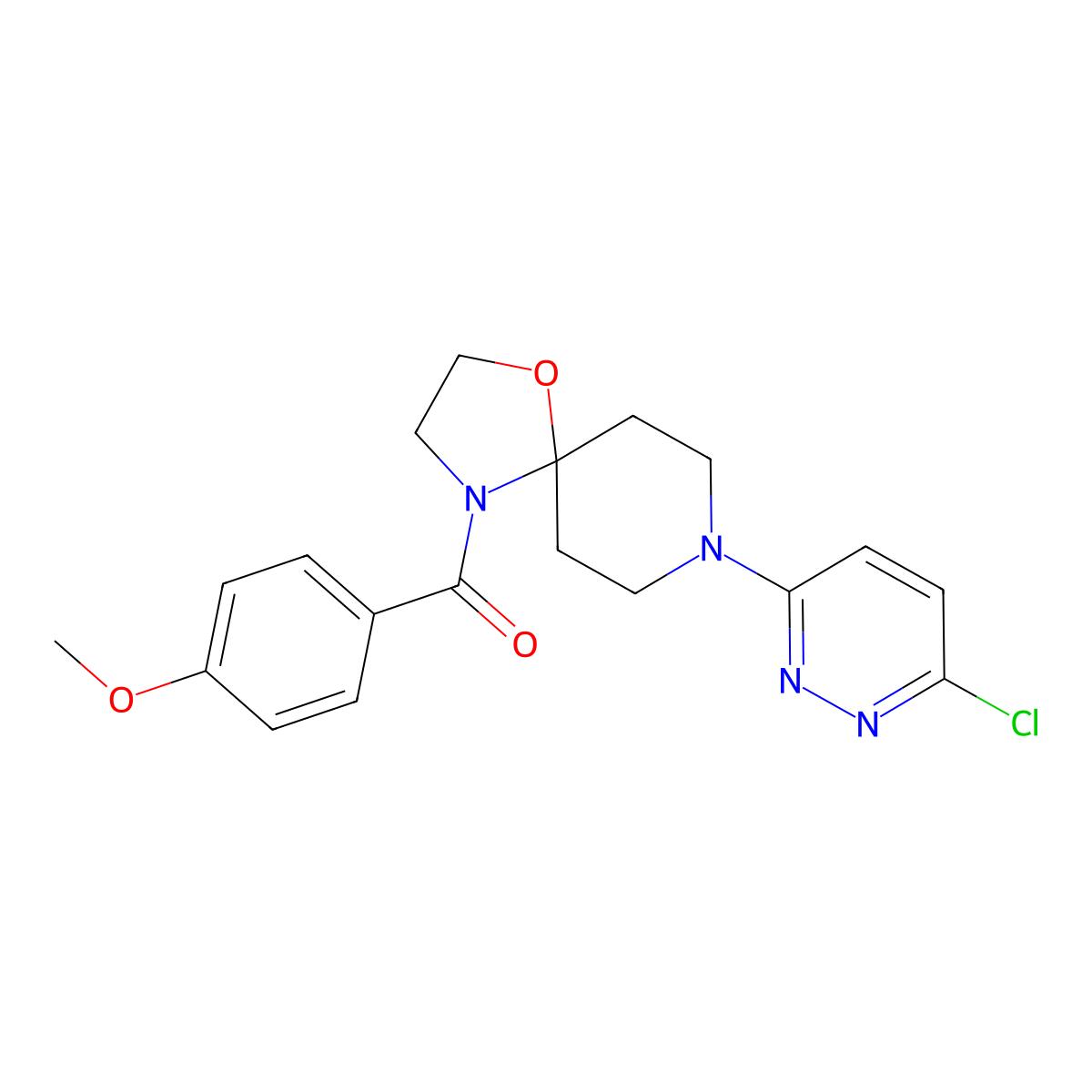 [8-(6-Chloro-3-pyridazinyl)-1-oxa-4,8-diazaspiro[4.5]dec-4-yl](4-methoxyphenyl)methanone molecular structure, CAS 339011-62-0