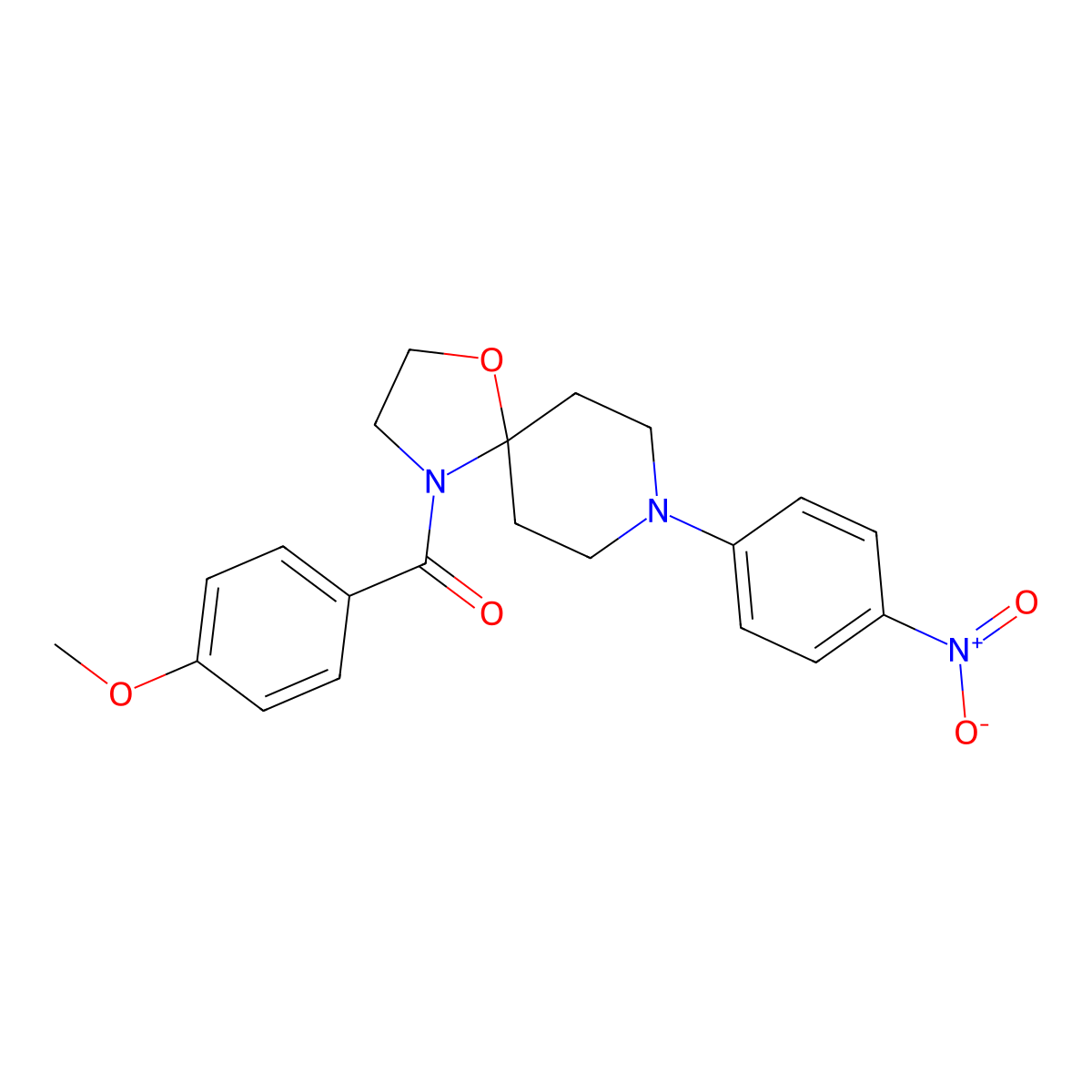 (4-Methoxyphenyl)[8-(4-nitrophenyl)-1-oxa-4,8-diazaspiro[4.5]dec-4-yl]methanone molecular structure, CAS 339011-69-7