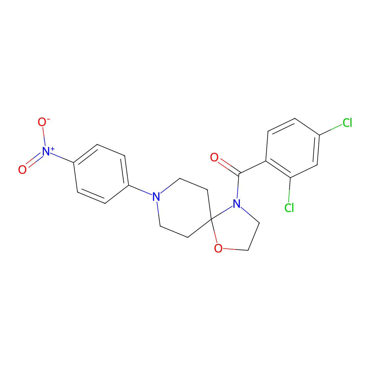 (2,4-Dichlorophenyl)[8-(4-nitrophenyl)-1-oxa-4,8-diazaspiro[4.5]dec-4-yl]methanone molecular structure, CAS 339011-70-0