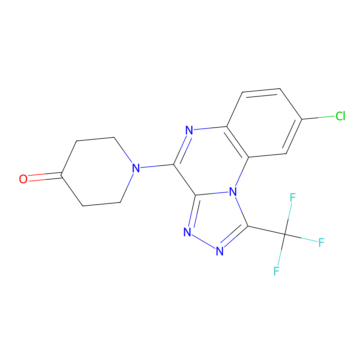 1-[8-chloro-1-(trifluoromethyl)[1,2,4]triazolo[4,3-a]quinoxalin-4-yl]tetrahydro-4(1H)-pyridinone molecular structure, CAS 339011-74-4