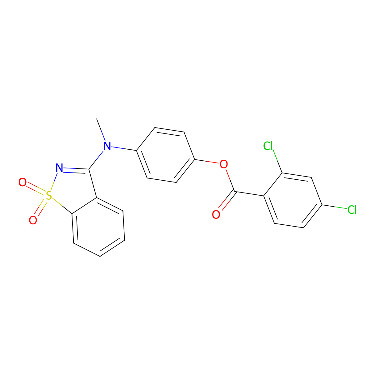 4-[(1,1-Dioxido-1,2-benzothiazol-3-yl)(methyl)amino]phenyl 2,4-dichlorobenzoate molecular structure, CAS 339011-82-4
