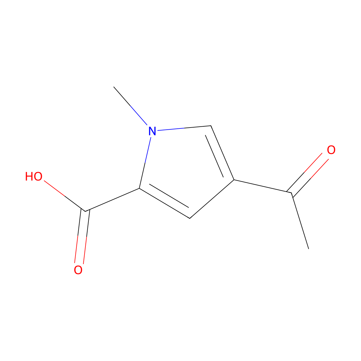 4-acetyl-1-methyl-1H-pyrrole-2-carboxylic acid molecular structure, CAS 339011-93-7