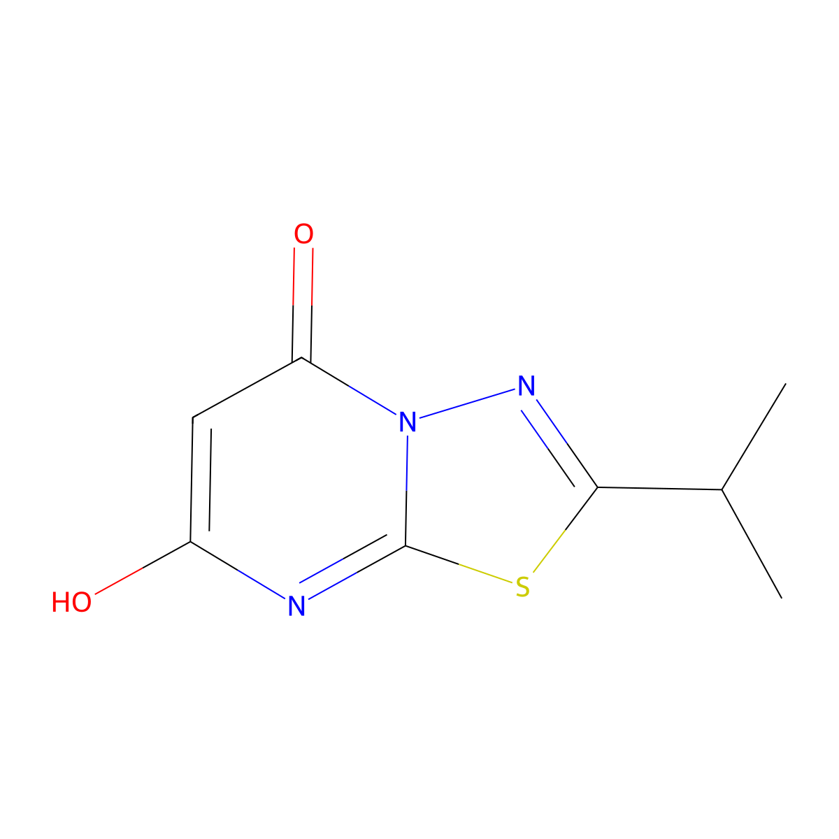 7-hydroxy-2-isopropyl-5H-[1,3,4]thiadiazolo[3,2-a]pyrimidin-5-one molecular structure, CAS 339012-62-3