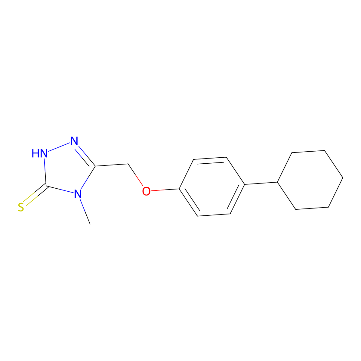 5-[(4-cyclohexylphenoxy)methyl]-4-methyl-4H-1,2,4-triazole-3-thiol molecular structure, CAS 339012-73-6