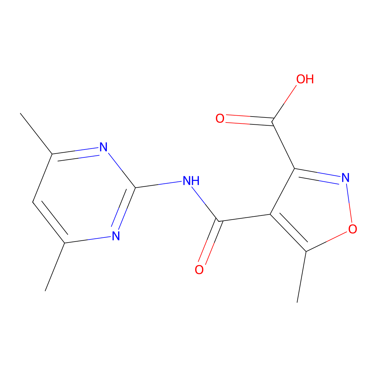 4-[(4,6-dimethylpyrimidin-2-yl)carbamoyl]-5-methyl-1,2-oxazole-3-carboxylic Acid molecular structure, CAS 339012-78-1