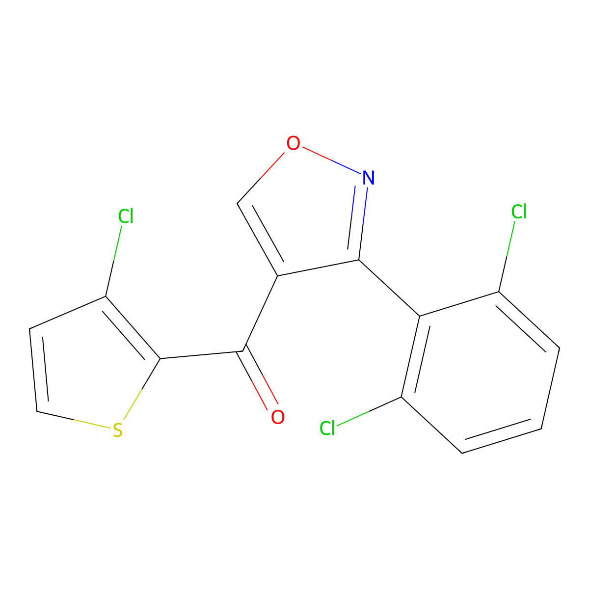 (3-Chloro-2-thienyl)[3-(2,6-dichlorophenyl)-4-isoxazolyl]methanone molecular structure, CAS 339012-84-9