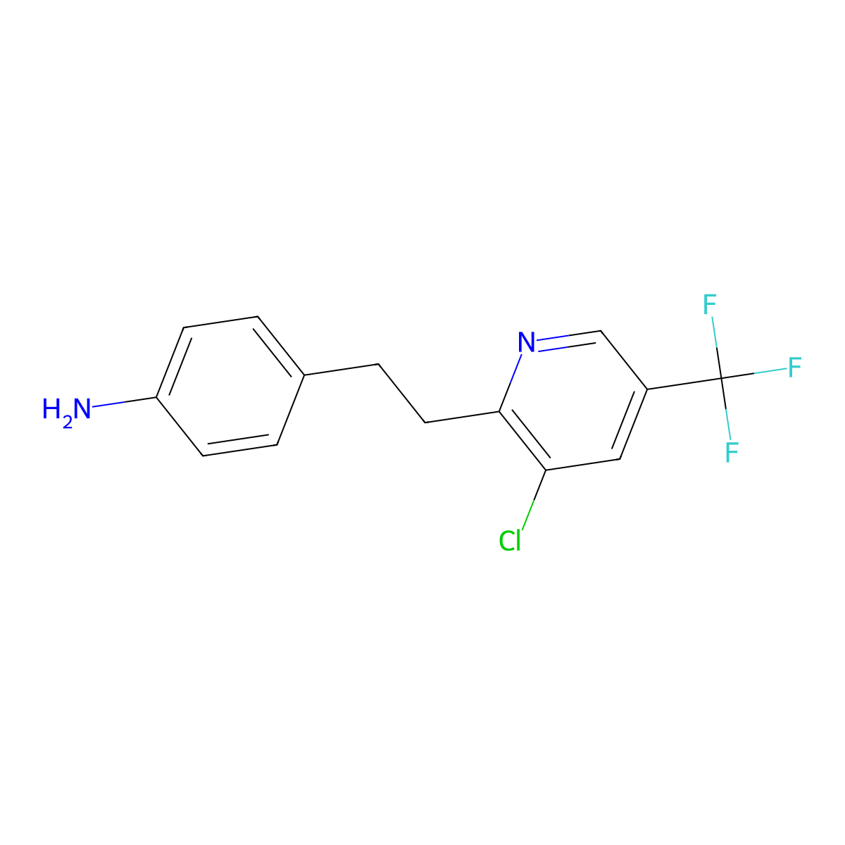 4-{2-[3-Chloro-5-(trifluoromethyl)-2-pyridinyl]ethyl}aniline molecular structure, CAS 339012-85-0