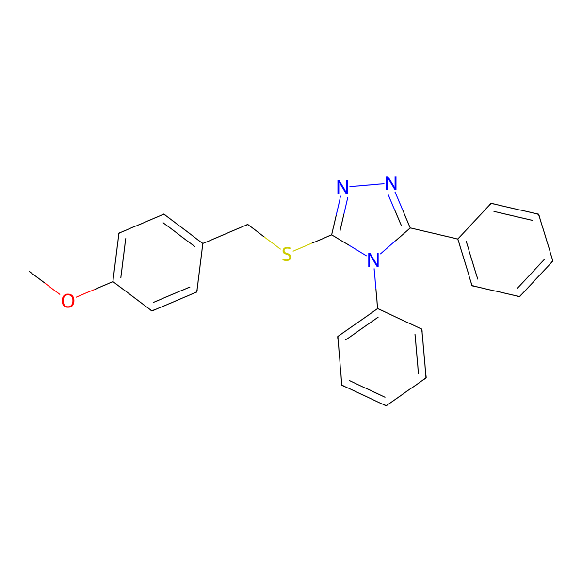 3-[(4-Methoxyphenyl)methylsulfanyl]-4,5-diphenyl-1,2,4-triazole molecular structure, CAS 339012-87-2