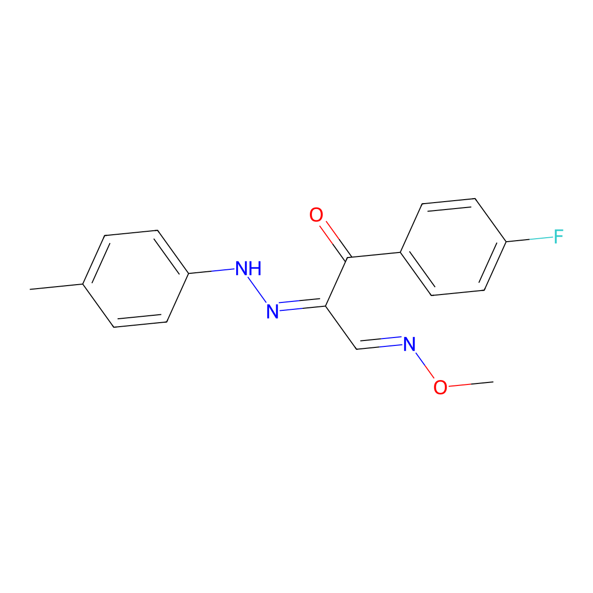 (2E,3E)-1-(4-fluorophenyl)-3-(methoxyimino)-2-[2-(4-methylphenyl)hydrazin-1-ylidene]propan-1-one molecular structure, CAS 339012-92-9