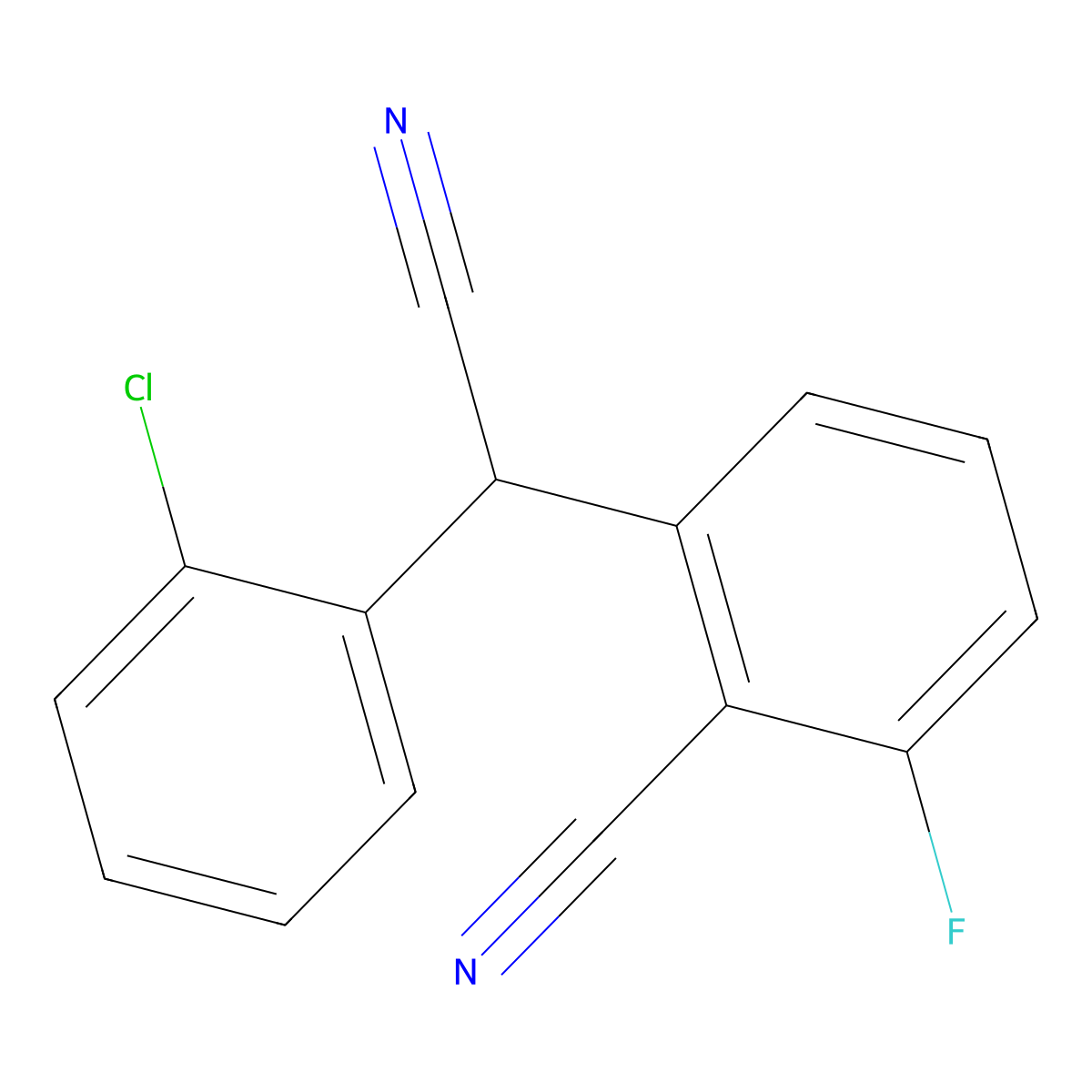 2-[(2-Chlorophenyl)(cyano)methyl]-6-fluorobenzenecarbonitrile molecular structure, CAS 339012-97-4