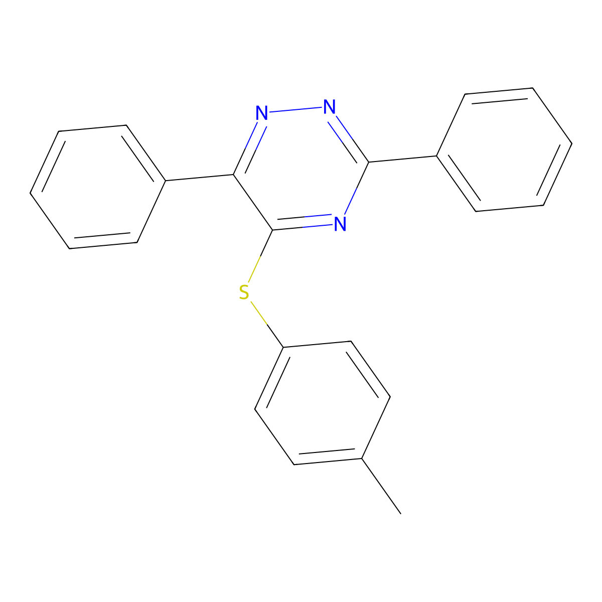 3,6-Diphenyl-1,2,4-triazin-5-yl 4-methylphenyl sulfide molecular structure, CAS 339013-00-2