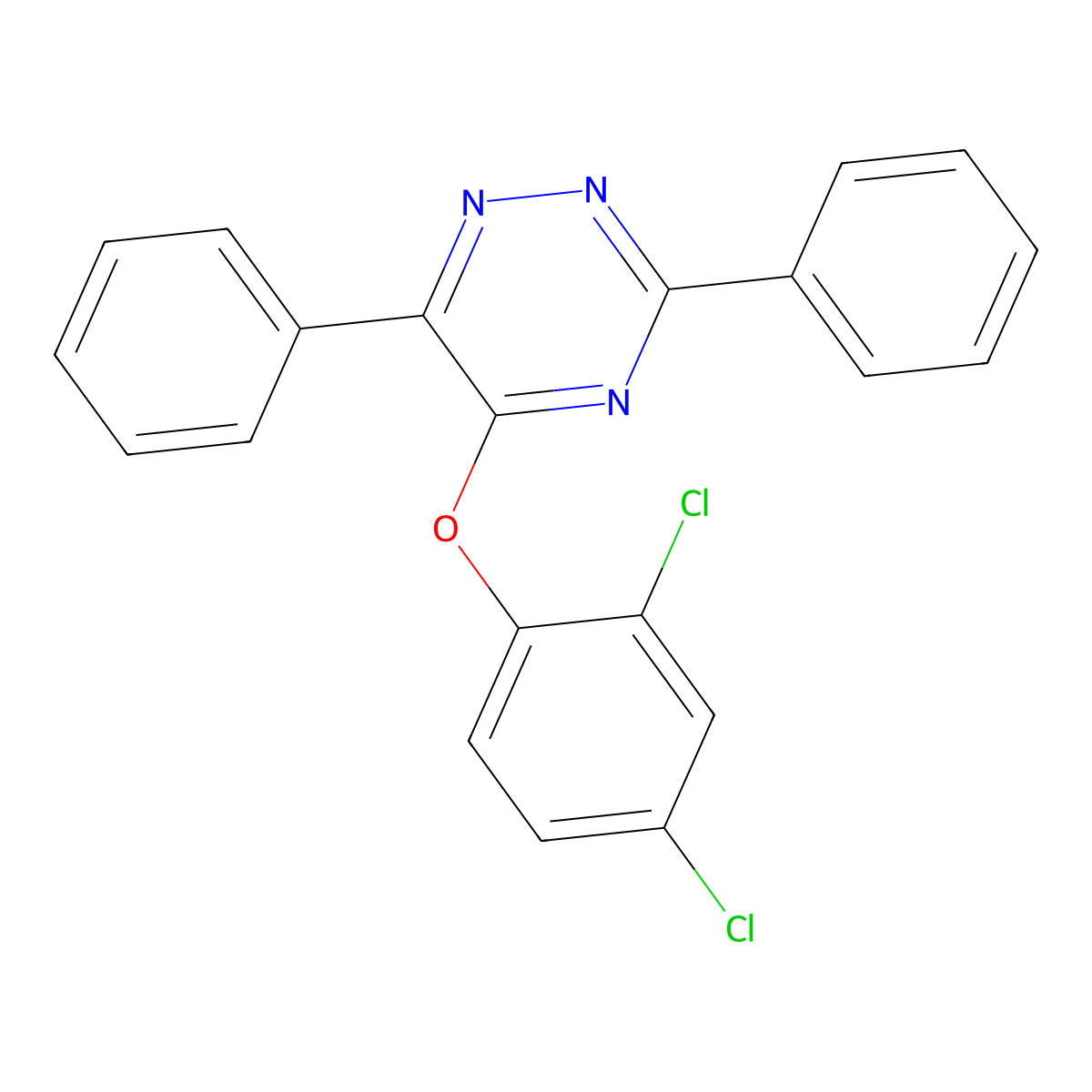 5-(2,4-Dichlorophenoxy)-3,6-diphenyl-1,2,4-triazine molecular structure, CAS 339013-02-4