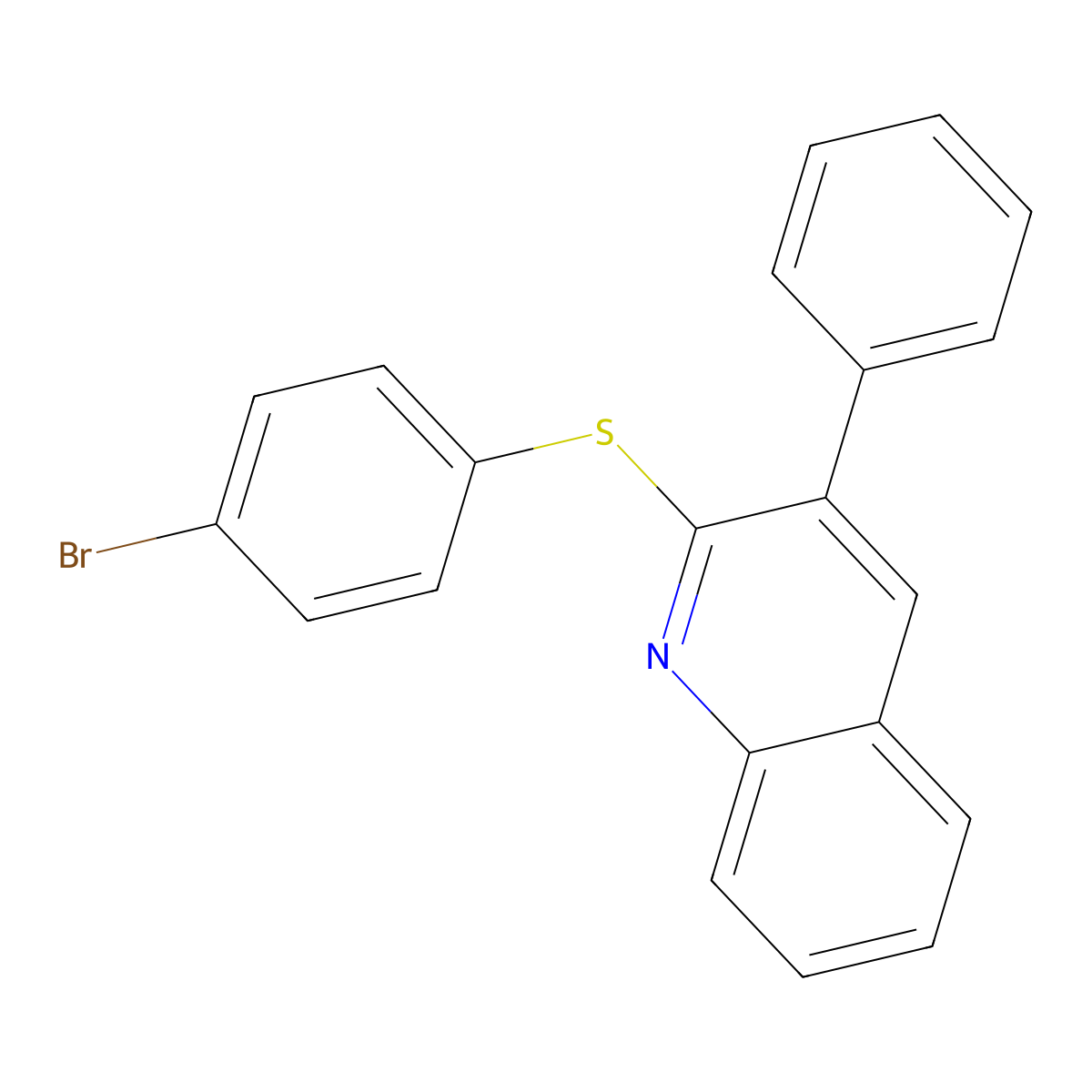 2-[(4-Bromophenyl)sulfanyl]-3-phenylquinoline molecular structure, CAS 339013-04-6