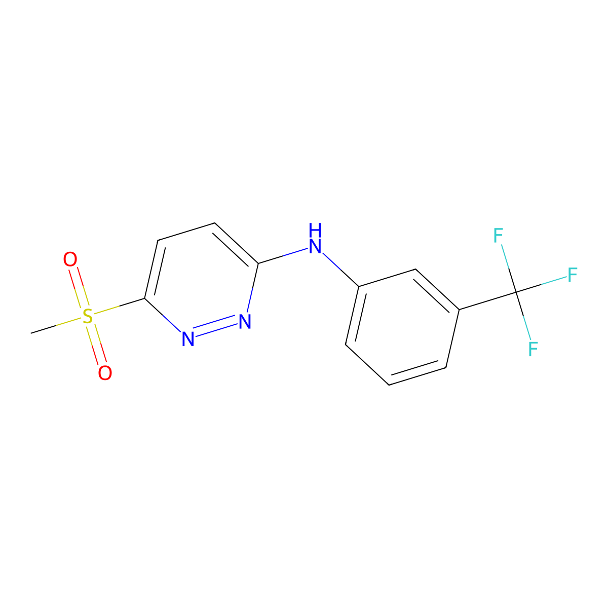 6-(methylsulfonyl)-N-[3-(trifluoromethyl)phenyl]-3-pyridazinamine molecular structure, CAS 339013-06-8