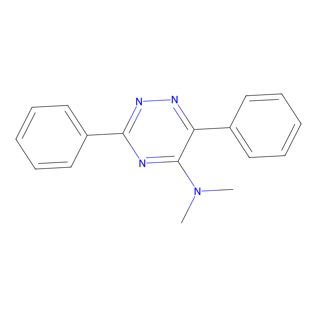 N,N-dimethyl-3,6-diphenyl-1,2,4-triazin-5-amine molecular structure, CAS 339013-08-0