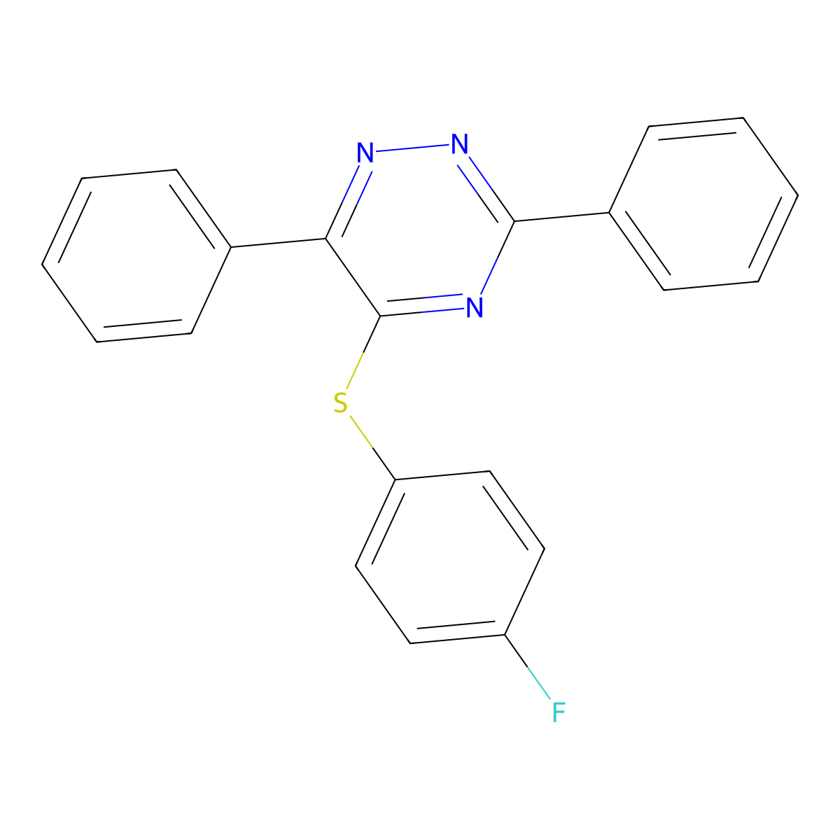3,6-Diphenyl-1,2,4-triazin-5-yl 4-fluorophenyl sulfide molecular structure, CAS 339013-10-4