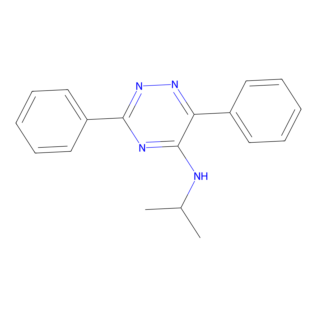 N-isopropyl-3,6-diphenyl-1,2,4-triazin-5-amine molecular structure, CAS 339013-13-7