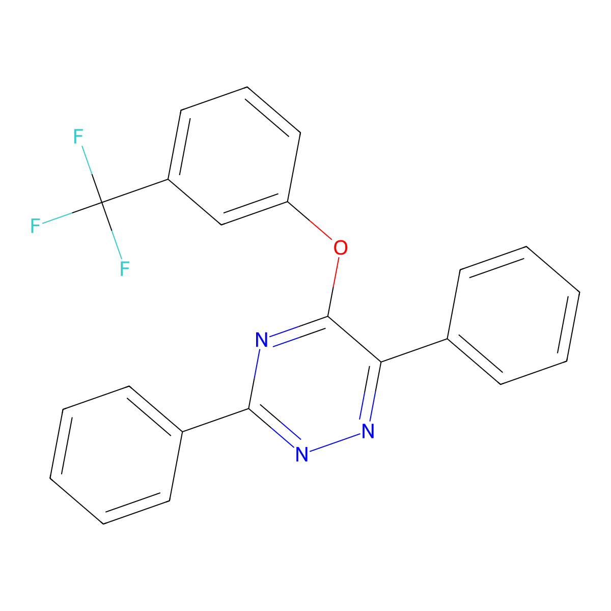 3,6-Diphenyl-5-[3-(trifluoromethyl)phenoxy]-1,2,4-triazine molecular structure, CAS 339013-24-0