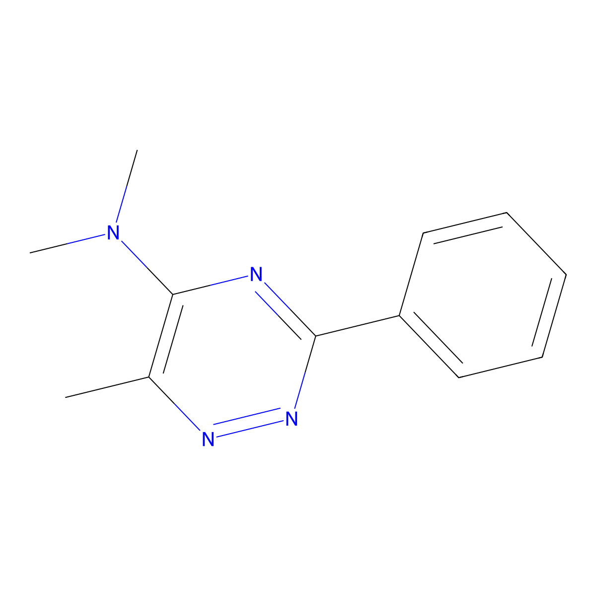 N,N,6-trimethyl-3-phenyl-1,2,4-triazin-5-amine molecular structure, CAS 339013-26-2