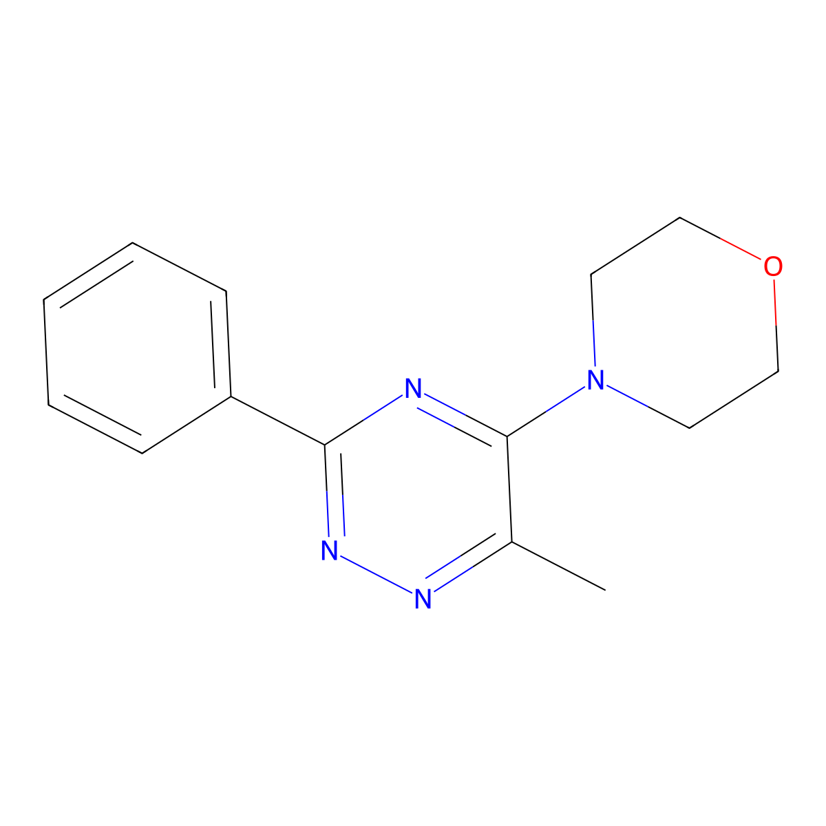 6-Methyl-5-morpholino-3-phenyl-1,2,4-triazine molecular structure, CAS 339013-27-3