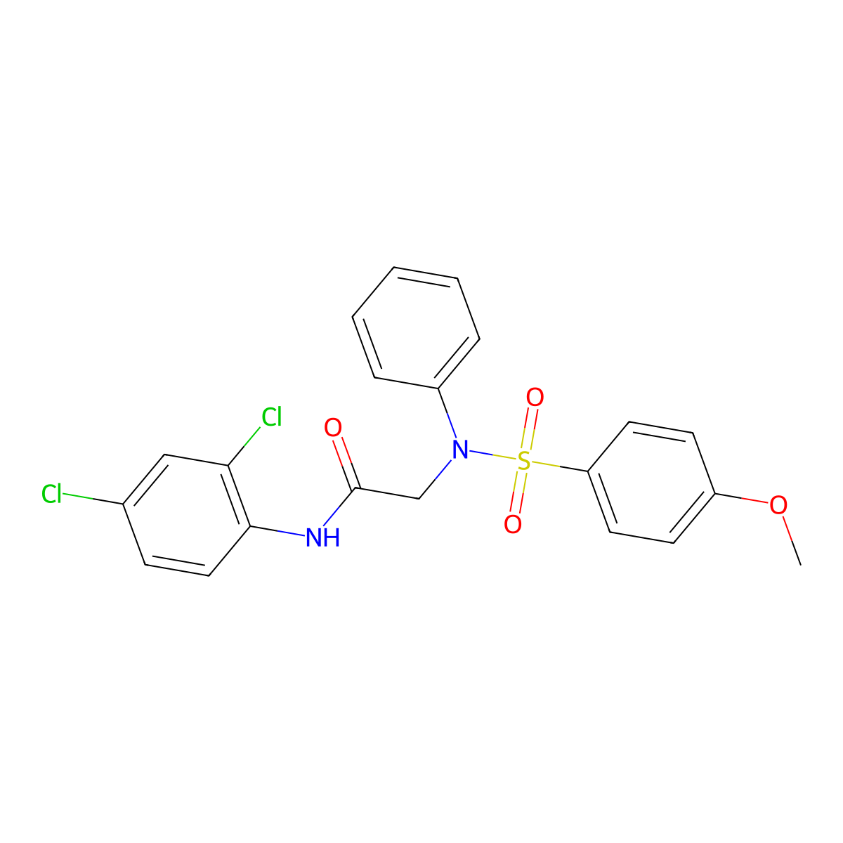 N-(2,4-dichlorophenyl)-2-{[(4-methoxyphenyl)sulfonyl]anilino}acetamide molecular structure, CAS 339013-29-5