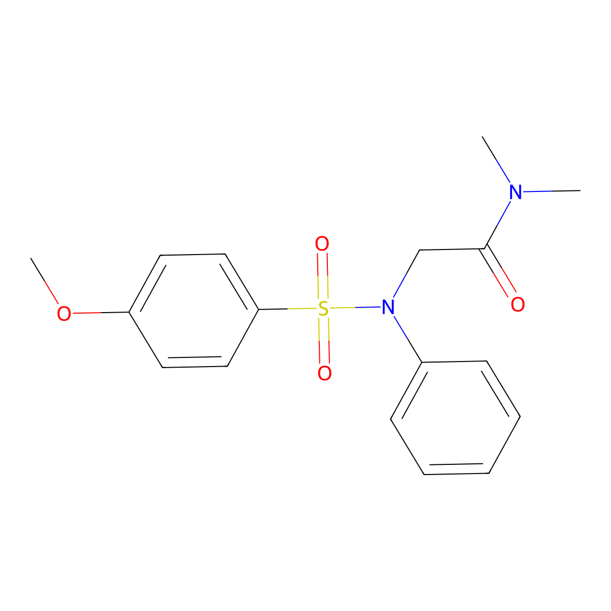 2-{[(4-methoxyphenyl)sulfonyl]anilino}-N,N-dimethylacetamide molecular structure, CAS 339013-34-2