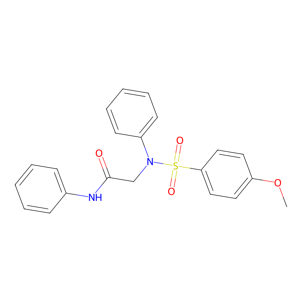 2-{[(4-methoxyphenyl)sulfonyl]anilino}-N-phenylacetamide molecular structure, CAS 339013-40-0