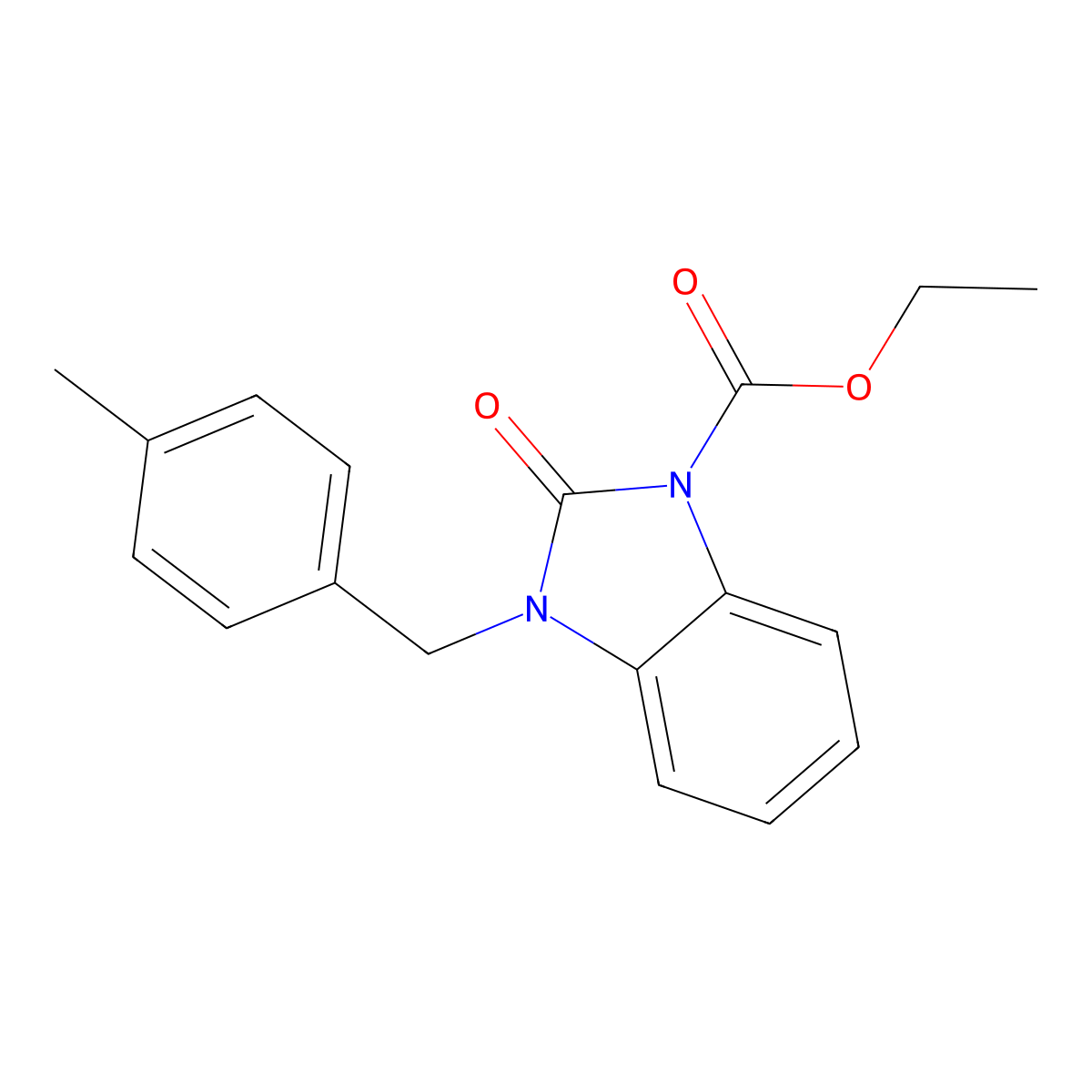 ethyl 3-(4-methylbenzyl)-2-oxo-2,3-dihydro-1H-1,3-benzimidazole-1-carboxylate molecular structure, CAS 339013-41-1