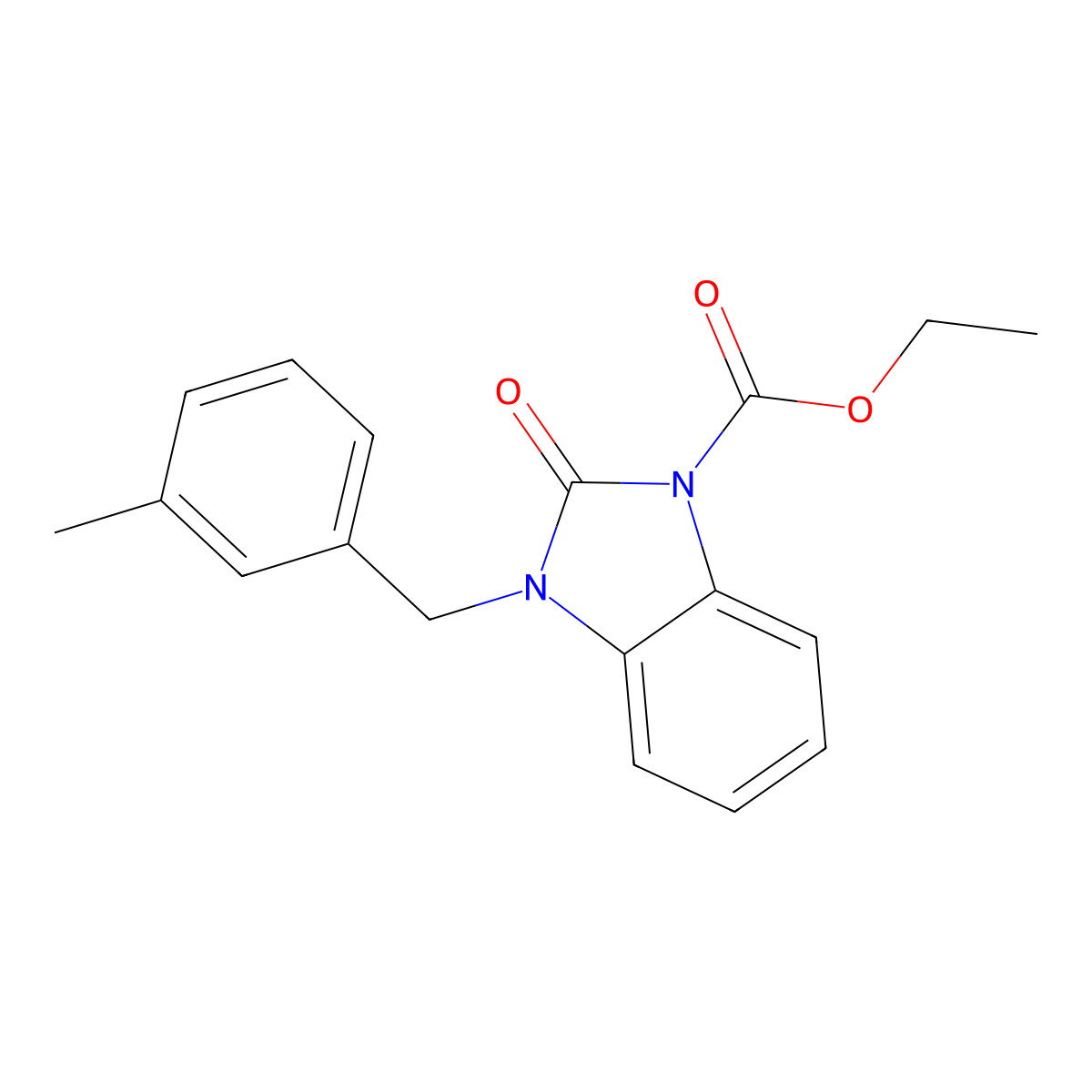ethyl 3-(3-methylbenzyl)-2-oxo-2,3-dihydro-1H-1,3-benzimidazole-1-carboxylate molecular structure, CAS 339013-47-7