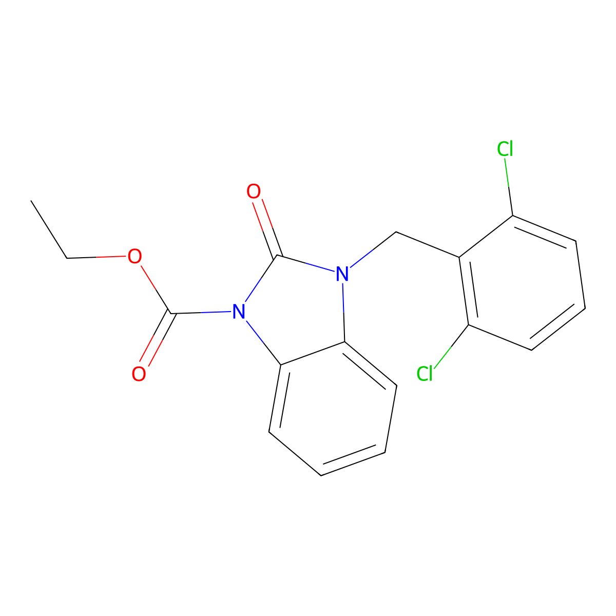 ethyl 3-(2,6-dichlorobenzyl)-2-oxo-2,3-dihydro-1H-1,3-benzimidazole-1-carboxylate molecular structure, CAS 339013-51-3