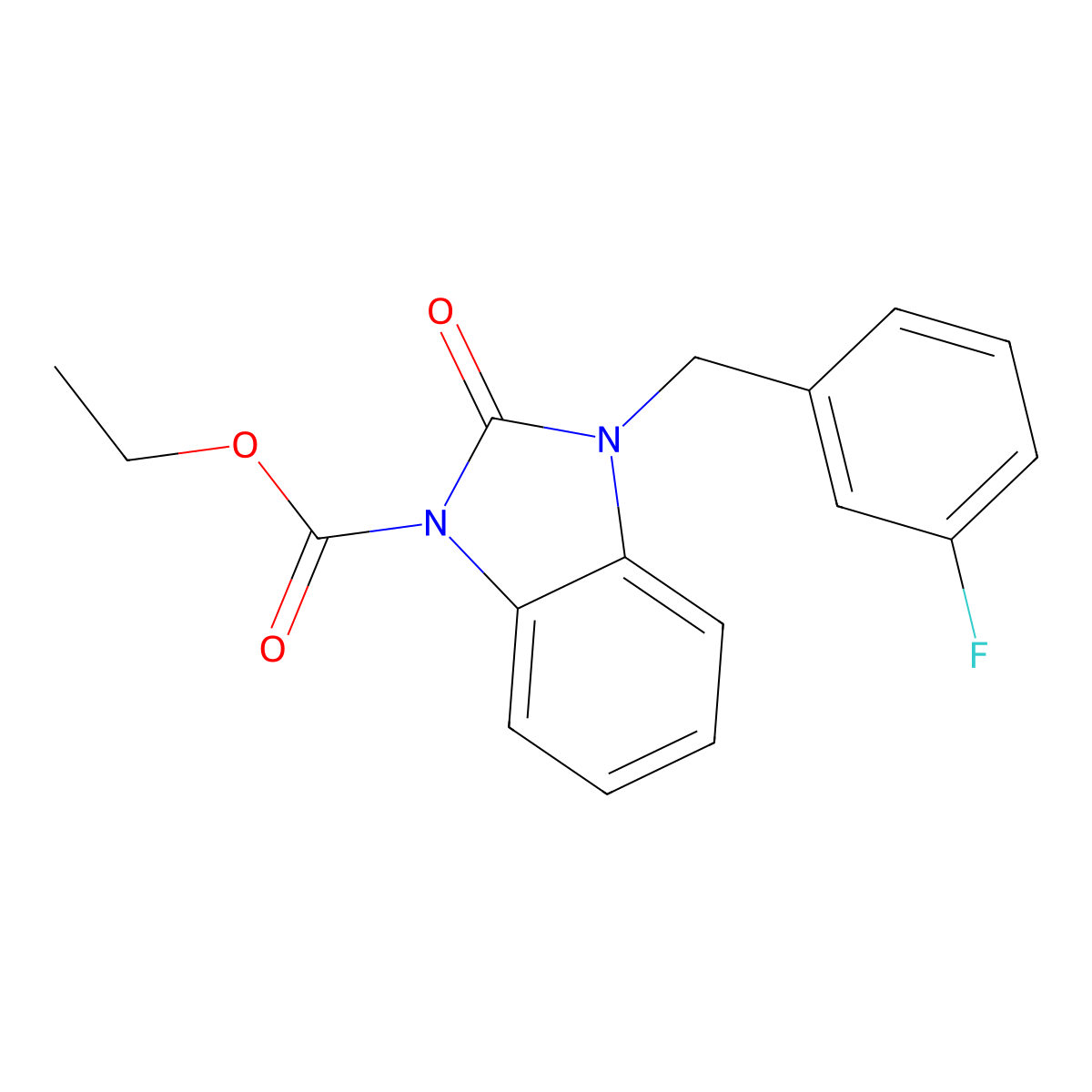 ethyl 3-(3-fluorobenzyl)-2-oxo-2,3-dihydro-1H-1,3-benzimidazole-1-carboxylate molecular structure, CAS 339013-55-7